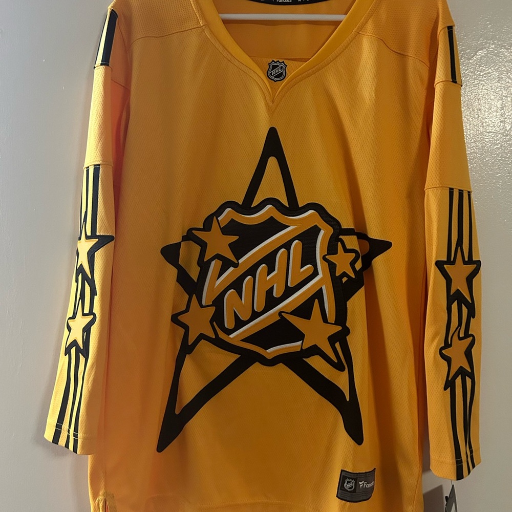 Drew Justin Bieber NHL Gold and Black Star Emblem Hockey Jersey